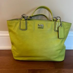 Coach Lime Green Leather Tote